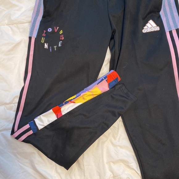 Adidas Track Pants | Medium | 12-14 | Love Unites - Picture 2 of 3